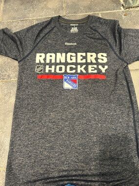 Reebok New York Rangers Navy Heather Short Sleeve Tee